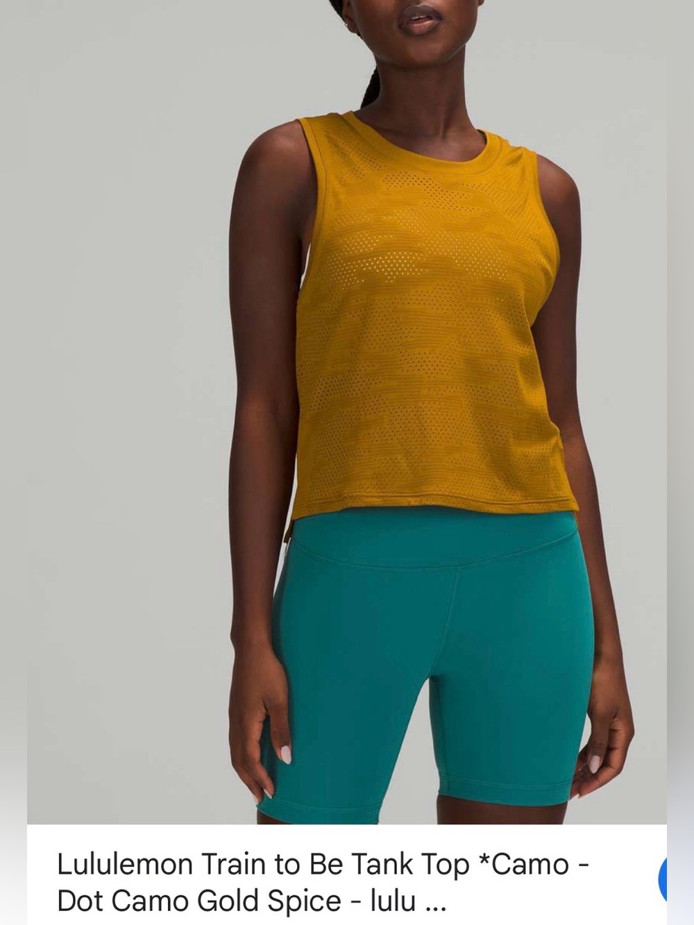 Lululemon train to be Gold Spice Sleeveless Athletic Tank Top camo